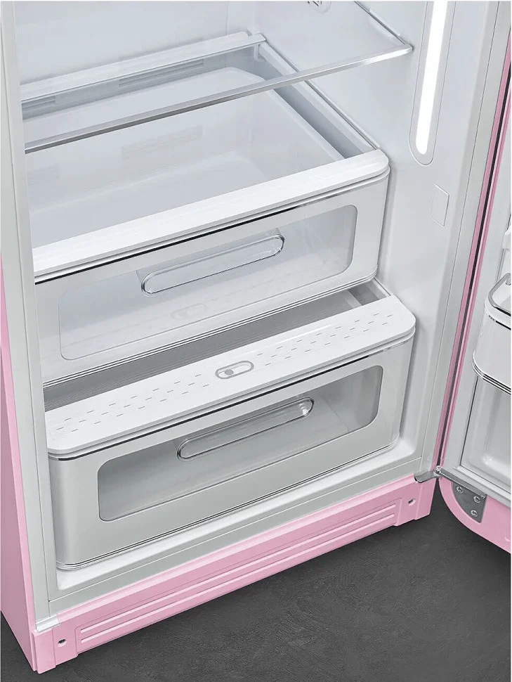 SMEG FAB28RPK6 Отдельностоящий однодверный холодильник, стиль 50-х годов, 60 см, розовый, петли спра